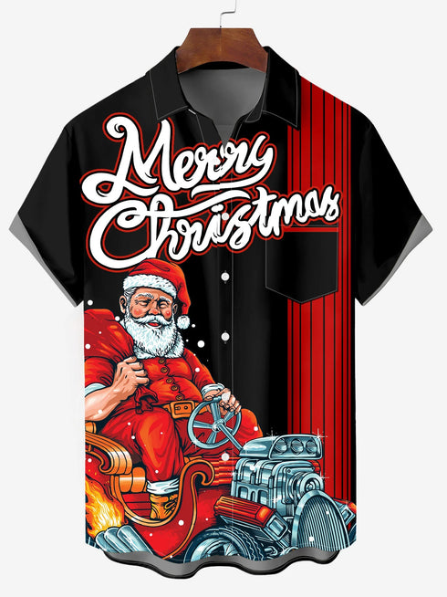 Men's Christmas Funny Graphic Short Sleeve Hawaiian Shirt